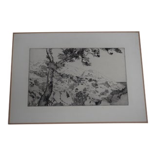 Mid 20th Century Charles B. Keller, a Village in Andalusia, Etching For Sale