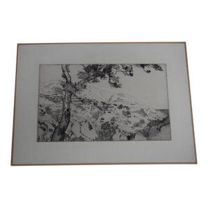Mid 20th Century Charles B. Keller, a Village in Andalusia, Etching