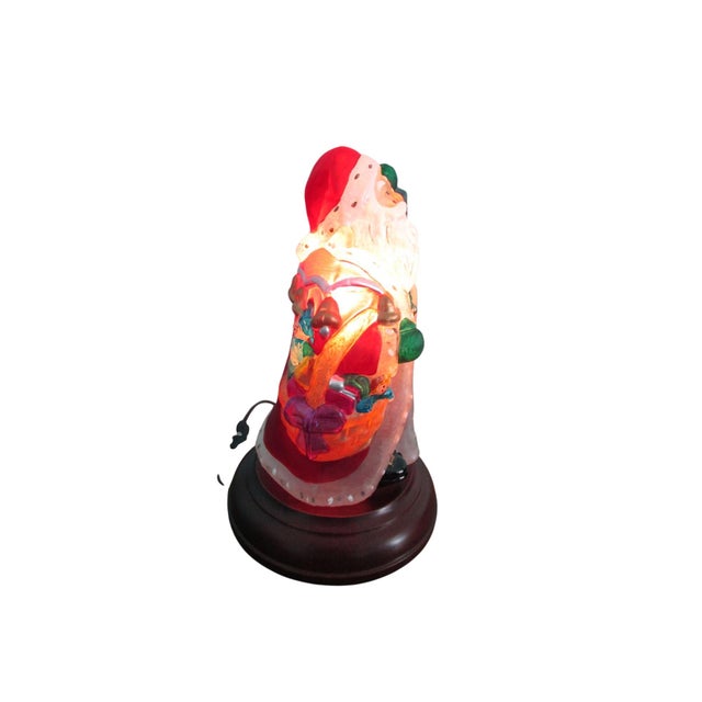 Shabby Chic Vintage Old World Christmas Yuletide Santa Lamp 1997 Retired Works For Sale - Image 3 of 11