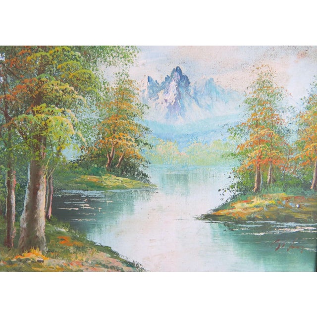 Mid 20th Century Vintage Oil on Board Realism Landscape in Gilt Frame - Artist Signed For Sale - Image 5 of 10