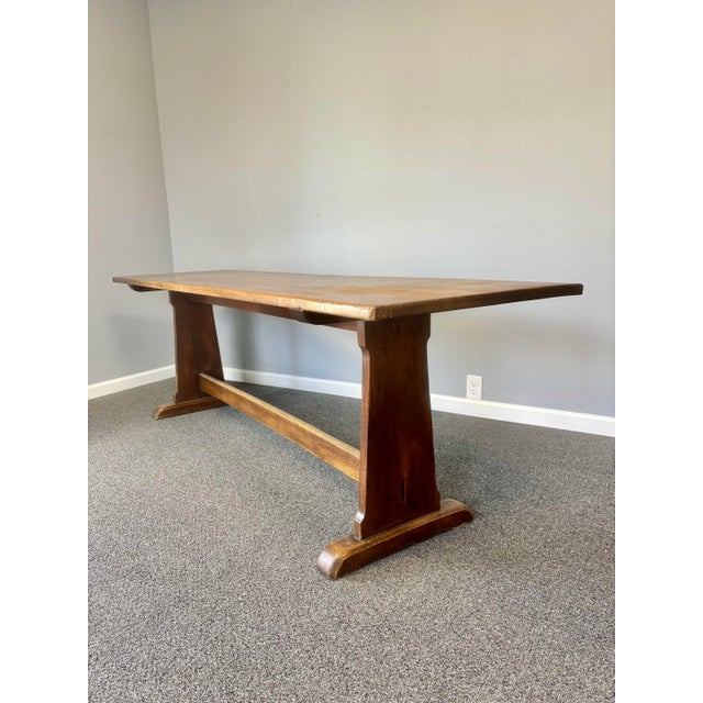 Brown Late 19th Century Oak Refectory Table For Sale - Image 8 of 9