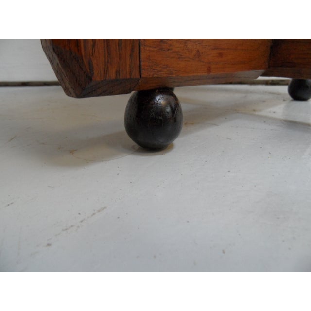 Art Deco Amsterdam School Oak Side Table, 1890s For Sale - Image 4 of 11