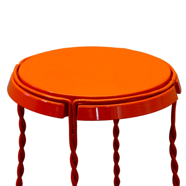 Contemporary Italian Hand-Forged Iron Perlage Coffee Table in the style of Champagne Wire Cage For Sale - Image 3 of 7