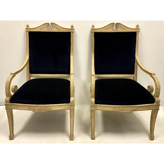 Mid 20th Century Carved French Bergere Chairs - A Pair For Sale - Image 9 of 11