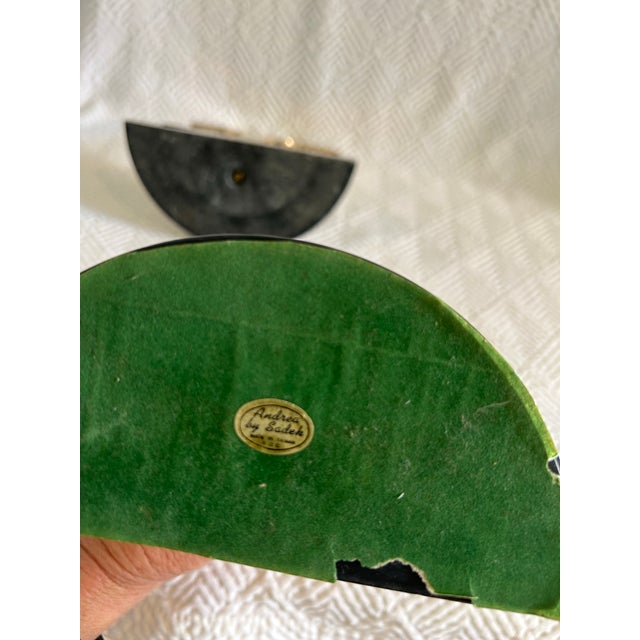 Brass Vintage Andrea by Sadek Brass and Marble Caduceus Bookends - A Pair For Sale - Image 8 of 9