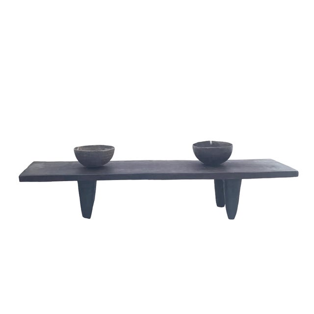 1980s Vintage Large African Wood Senufo Coffee Table Stool 74.5" W Côte d'Ivoire For Sale - Image 5 of 7