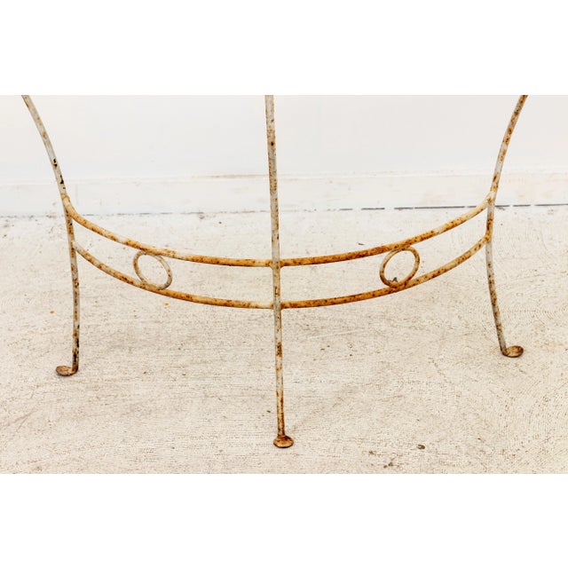 John Salterini Mid 20th Century Wrought Iron Demi Lune Table in the Style of Salterini For Sale - Image 4 of 7