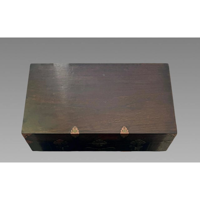 Vintage Joeson Style Kayaki Wood Korean Nightstands / Bandaji Chests With Copper & Brass Hardware, Cabinets or Side Tables - A Pair For Sale In Tampa - Image 6 of 13