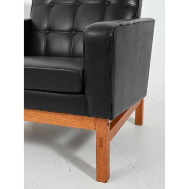 Black Swedish Armchair in Black Faux Leather from AB Futura, 1960s For Sale - Image 8 of 11