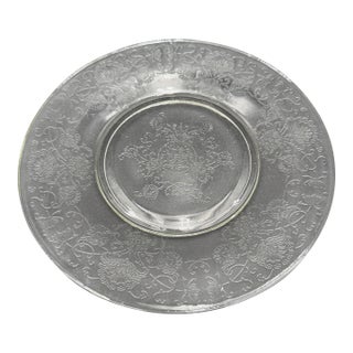 Vintage Hazel Atlas Depression Glass "Florentine 2" Clear Dinner Plate 1930s 10" For Sale