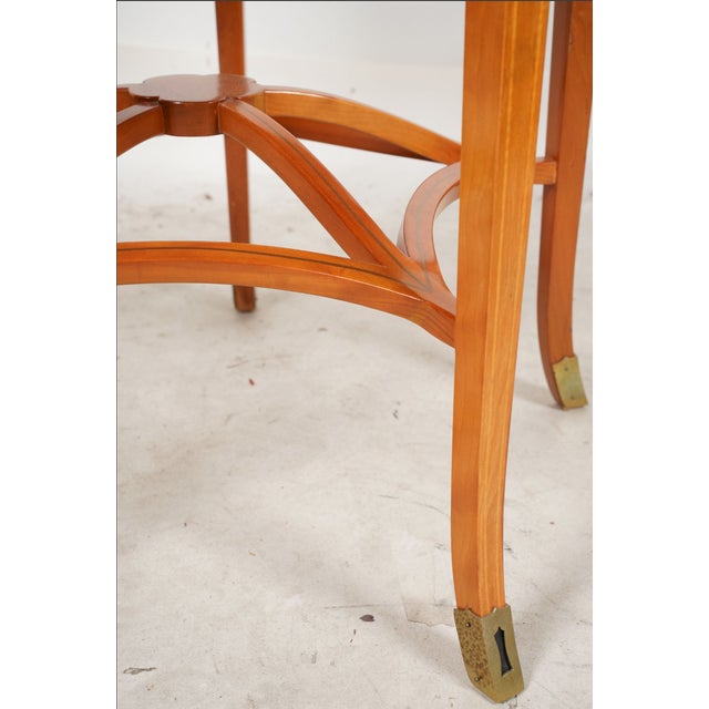 1980s Exquisite Compass Star Inlaid Round Table by John Widdicomb – Neoclassical Marquetry Top, Ebonized Edge For Sale - Image 14 of 18