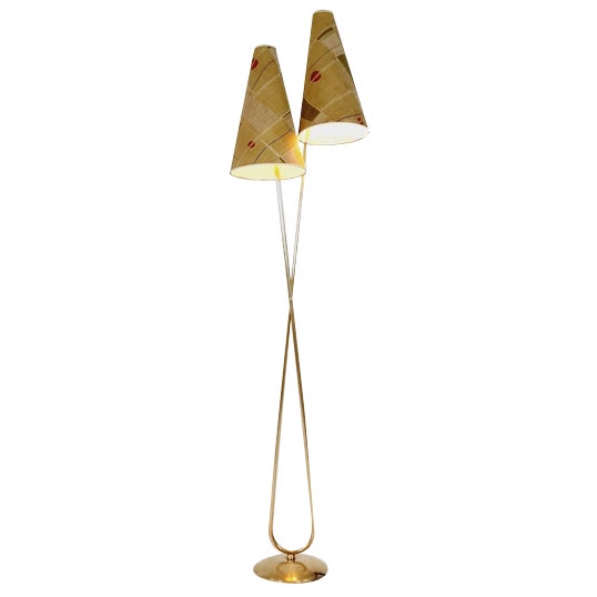 Vintage Brass Floor Lamp from MCM, 1950s For Sale