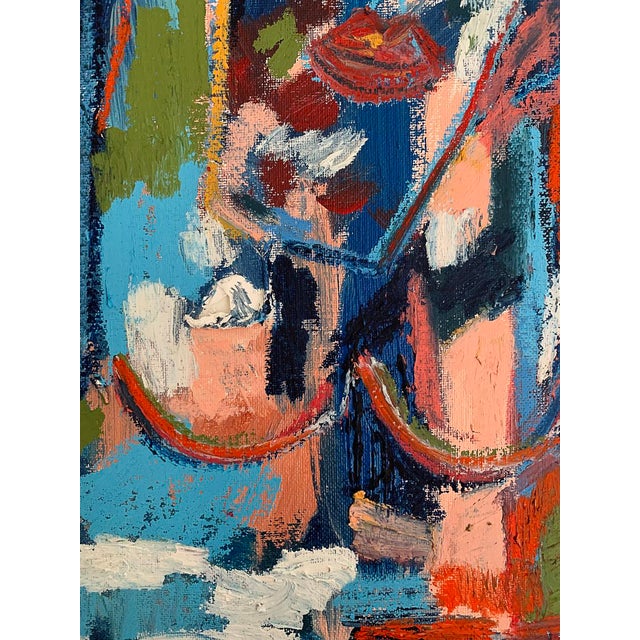 "Just Us" Contemporary Abstract Portrait Mixed-Media Painting by Monica Shulman For Sale In New York - Image 6 of 7