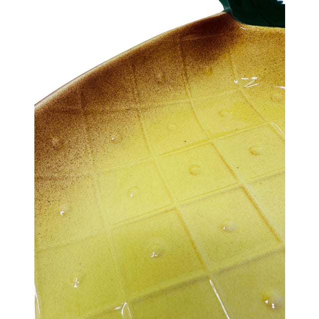 1960s Vintage (1960's) Mid-Century Modern California Pottery Pineapple Chip & Dip Bowl S-24 For Sale - Image 5 of 10