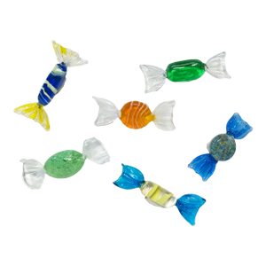 Vintage Murano Blown Glass Wrap Candies, S/6