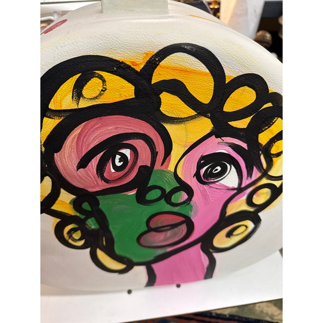 1970s Peter Keil Original Abstract Painting on Luggage Box For Sale In Atlanta - Image 6 of 8
