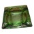 Circa 60’s Square Green Glass Ashtray Catchall For Sale