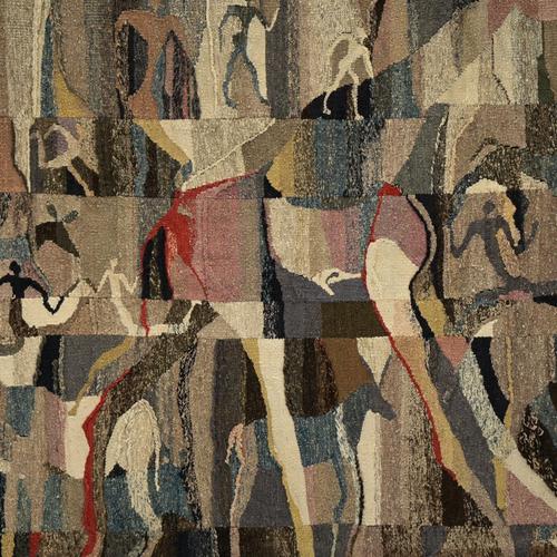 Abstracted Figurative Rug in Fabric For Sale - Image 15 of 18