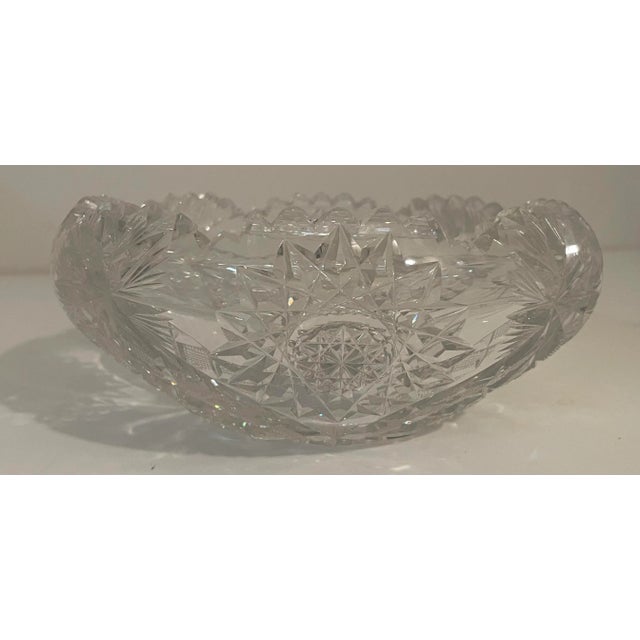 Glass Antique American Brilliant Cut Glass Bowl Candy Dish For Sale - Image 7 of 9