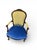 Mid 20th Century European-Style Carved Wood Armchair With Upholstered Seat and Back For Sale - Image 5 of 5