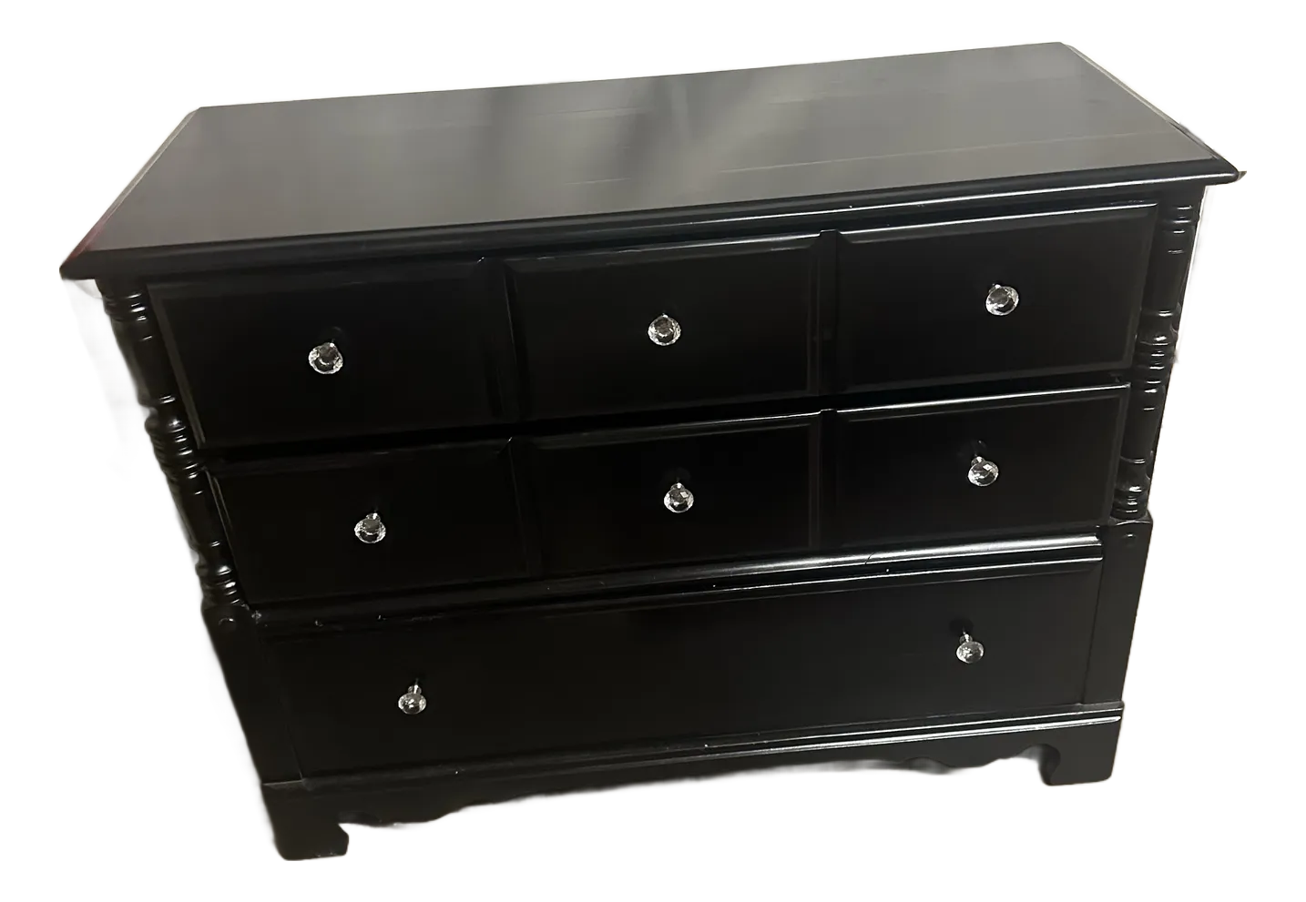 black dresser with white knobs Wilkins Oak Dresser main image 1