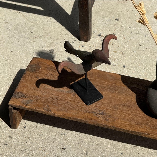 Traditional Indonesian Decorative Wooden Bird on a Base without Crest For Sale - Image 3 of 18