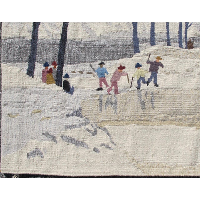 Keivan Woven Arts 13-1104 Hand woven scenic tapestry from the mid 20th century, 2'8"X3'10"