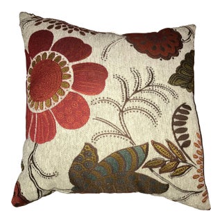 Vintage Pillow With Large Flowers For Sale