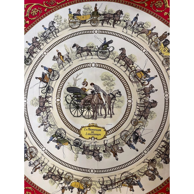 Red HERMÈS la PROMENADE de LONGCHAMPS 1970 designed by Philippe Ledoux For Sale - Image 8 of 10