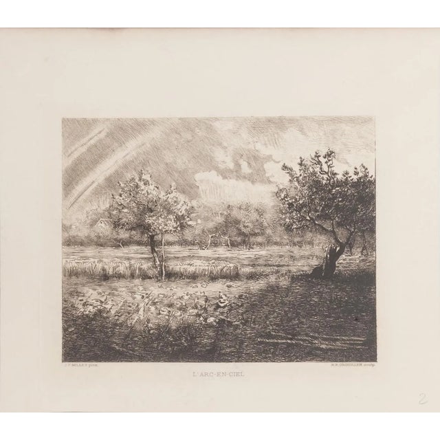 L'Arc en Ciel Etching by R.P. Grouiller after J.F. Millet, 19th Century For Sale