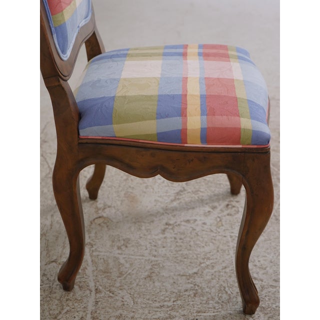 Wood Set of 4 Baker Walnut French Provincial Chairs For Sale - Image 7 of 18