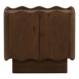 Modern Wave Edge Carved Nightstand For Sale