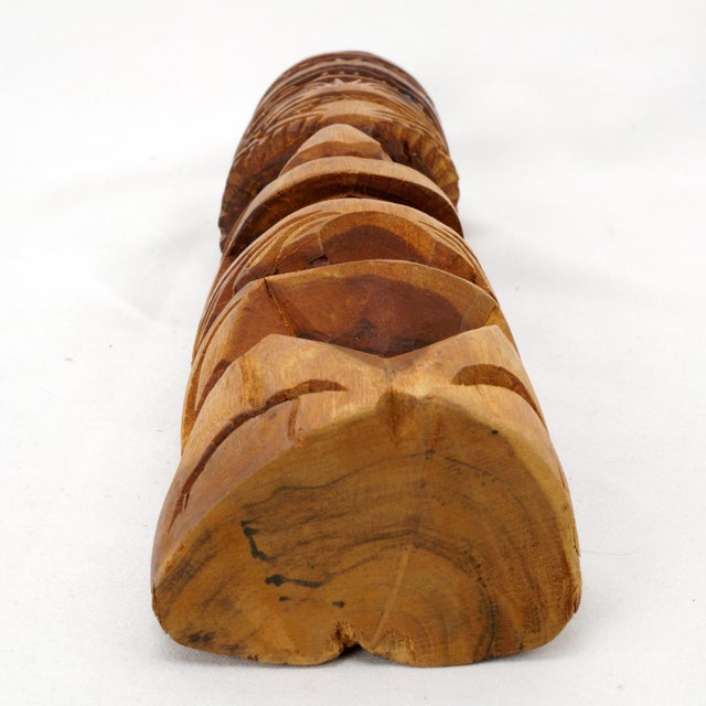 Brown Vintage Tiki Totem 11 ¾ in 1950's or 60's For Sale - Image 8 of 8