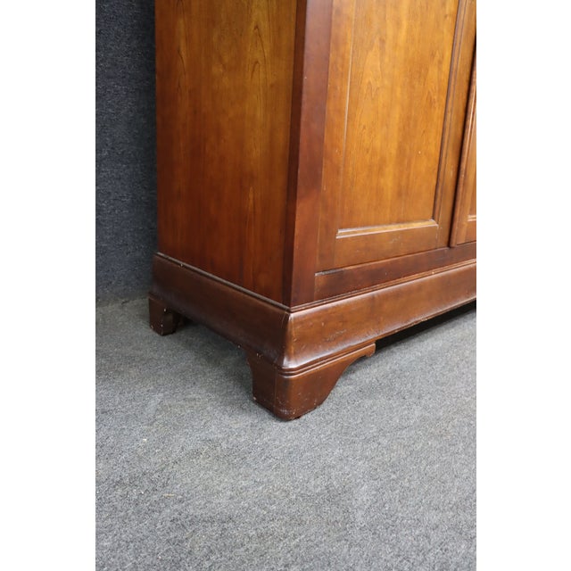 Louis Philippe Style Cherry Armoire Wardrobe For Sale - Image 4 of 12