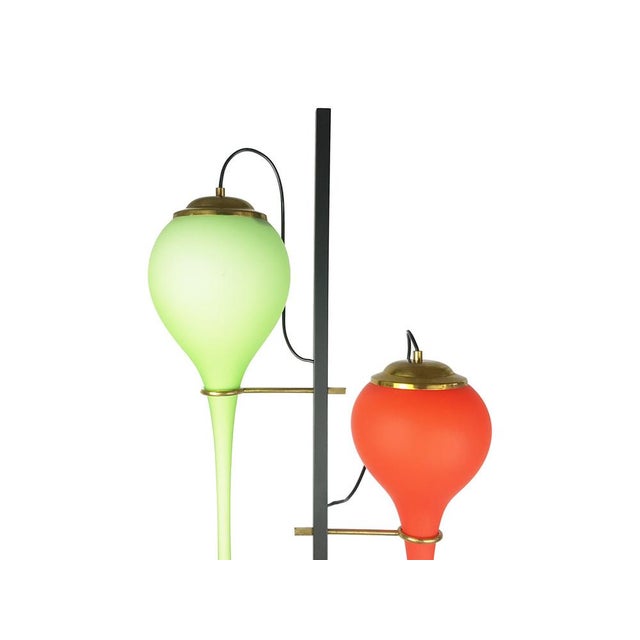 Metal Black Metal and Brass Floor Lamp from Stilnovo, 1950s For Sale - Image 7 of 15