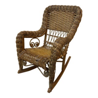 Late 19th Century Victorian Wicker Children’s Chair Murphy Chair Company Detroit For Sale