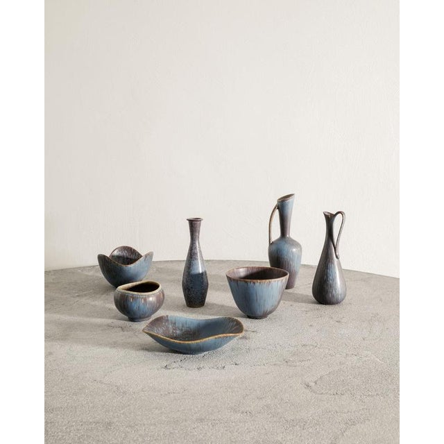 Ceramic Blue Brown Ceramics by Gunnar Nylund, 1950s, Set of 7 For Sale - Image 7 of 7