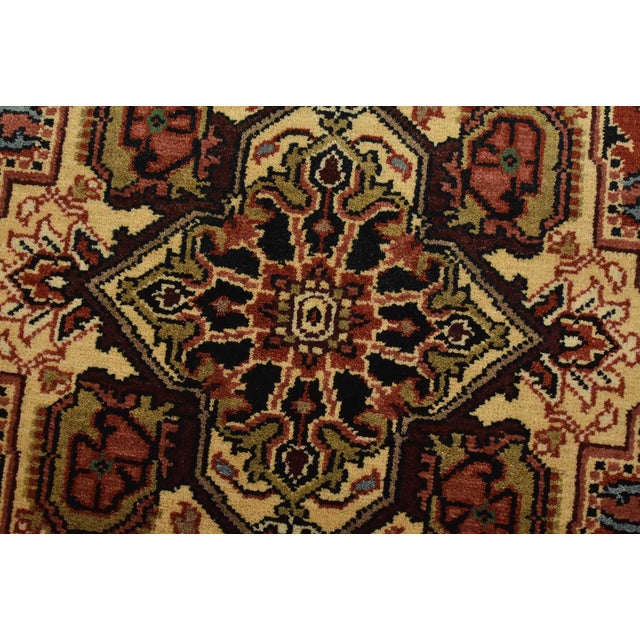 Heriz Runner 4′ X 12’1” Red Wool Tribal Hand-Knotted Oriental Rug For Sale - Image 4 of 13