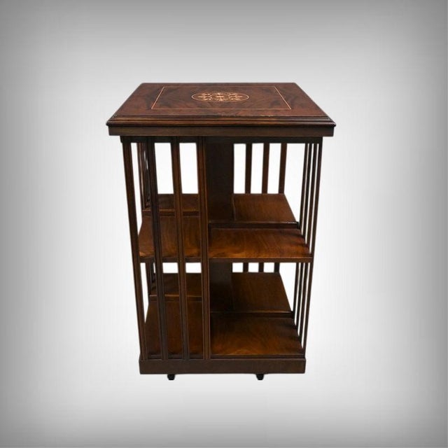 Mid-20th Century Mahogany Revolving Bookshelf, England, 1950s For Sale - Image 13 of 13