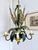 Metal French Country Tole Botanical Five-Light Chandelier with Cattails and Flowers, 1960s For Sale - Image 7 of 17