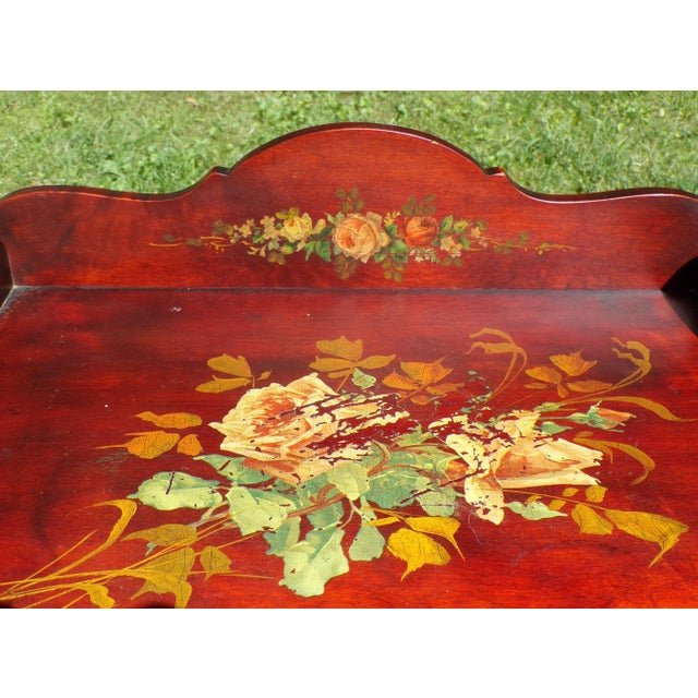 Vintage French Vernis Martin Style Hand Painted Music Cabinet Record Stand For Sale - Image 14 of 16