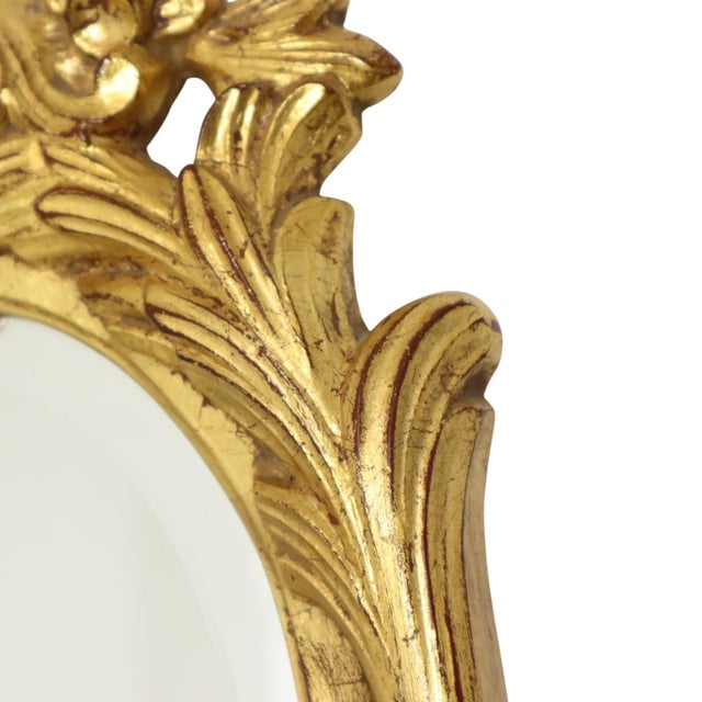 Large Baroque Crested Mirror in Gold Leaf from Deknudt, 1950s For Sale - Image 11 of 18