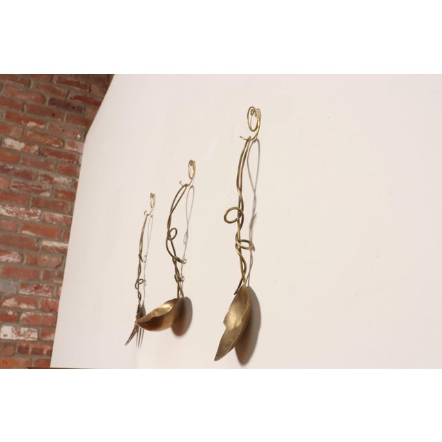 Set of Three Brutalist Brass Decorative Serving Pieces - Ladle, Spoon, and Fork For Sale - Image 17 of 18