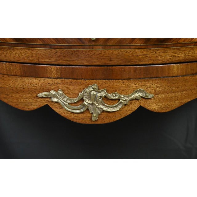 Brown Early 20th Century Louis XV-Louis XVI Transition Style Half-Moon Commode For Sale - Image 8 of 18