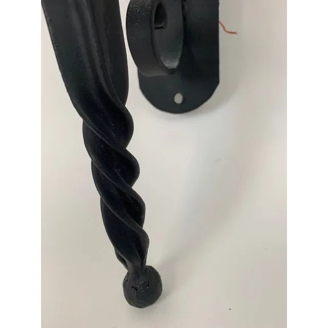 Metal 1990s Italian Style Iron Wall Sconces - a Pair For Sale - Image 7 of 10