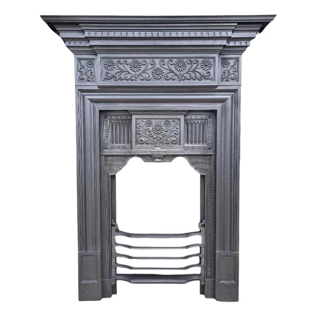 Edwardian Cast Iron Combination Fireplace Surround For Sale