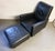 1970s Vintage Mid Century Italian Leather Black Lounge Chair With Ottoman For Sale - Image 5 of 10