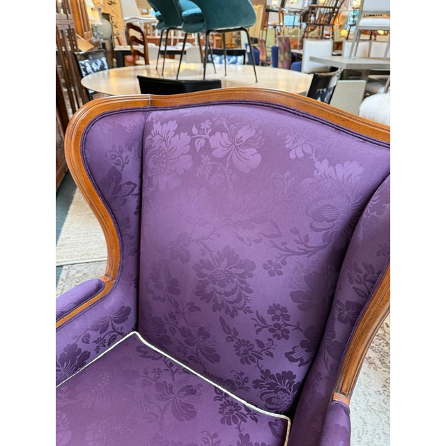 French Provincial Wing Back Chair For Sale - Image 12 of 12