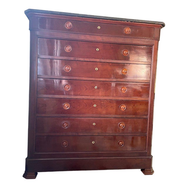 Louis Philippe Weekly Mahogany Cabinet For Sale