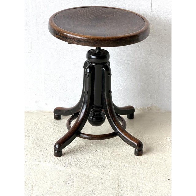 Bentwood Swivel Stool from Fischel, 1930s For Sale - Image 18 of 18